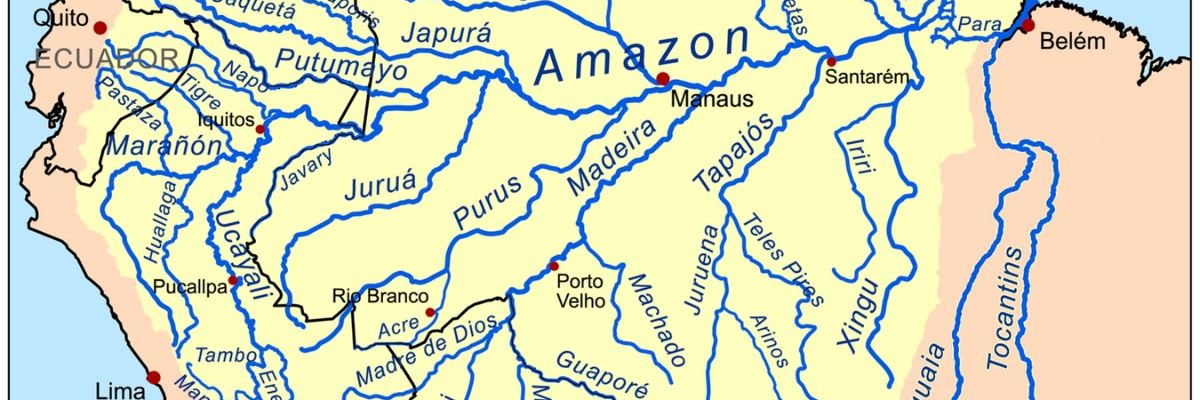 Map of the amazon basin