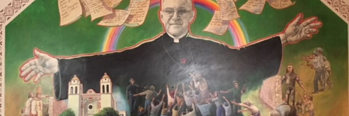 A mural of St. Oscar Romero in the Columban Mission Center in El Paso, TX