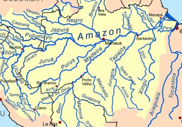 Map of the amazon basin